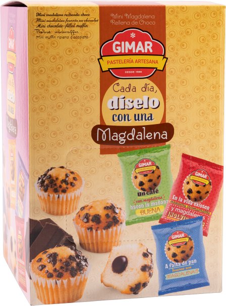 MINI MAGDALENA RELL.CHOCO 1,5KG 120 UND