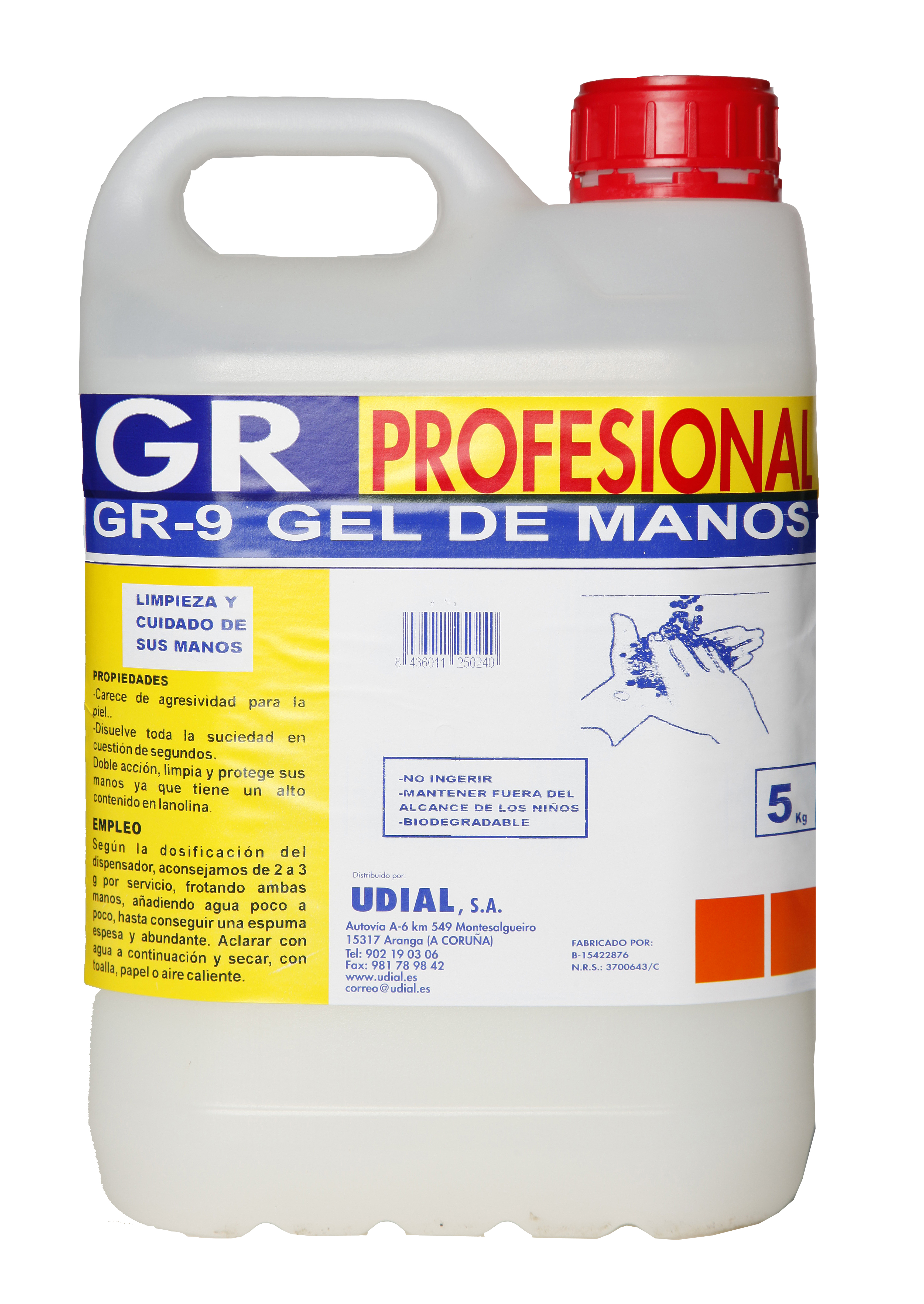 GR-9 GEL MANOS NACARADO 5KG