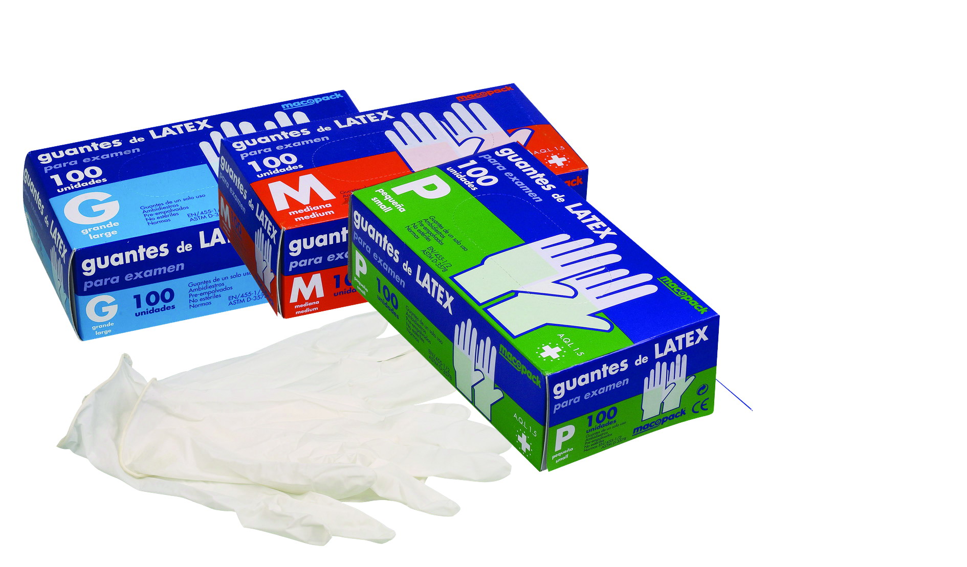GUANTES LATEX T/M 100UND
